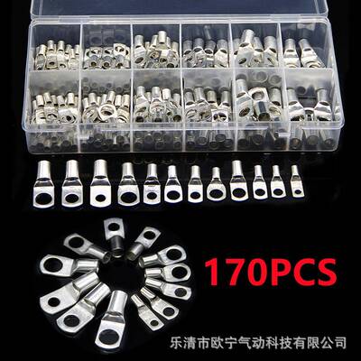 SC窥口铜端子170PCS盒装冷压接线端子铜鼻子
