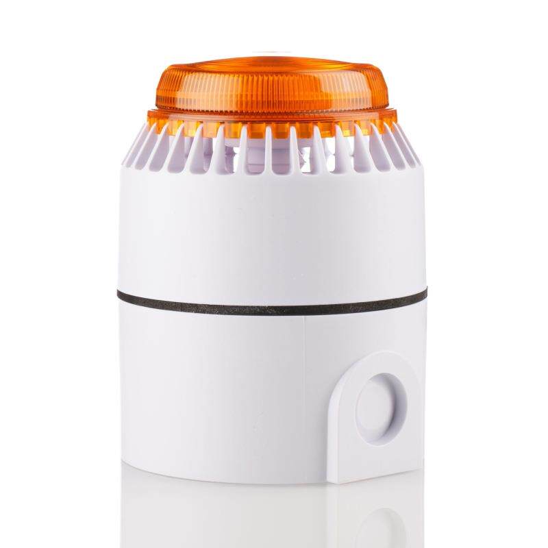 FL/AL/W/DEATON声光报警器白色底座黄色灯罩101dB18-28V直流