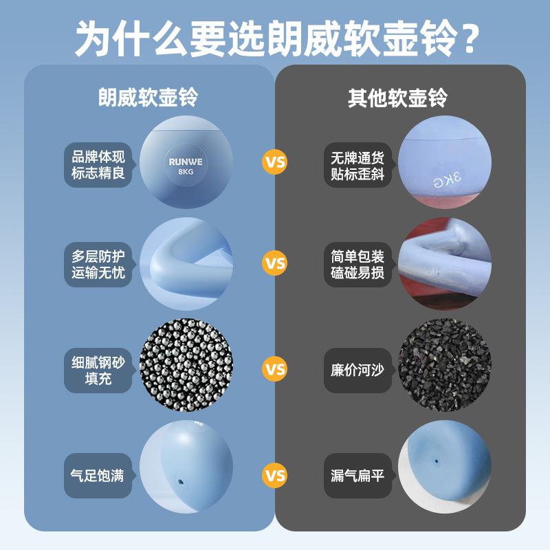 壶铃男士健身家用软体10kg摇摆提壶哑铃8kg甩铃壶居家练深蹲器材