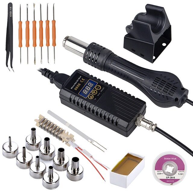 JCD金瓷750W返修热风枪焊台可调温110V220焊锡拆焊台维修工具套装