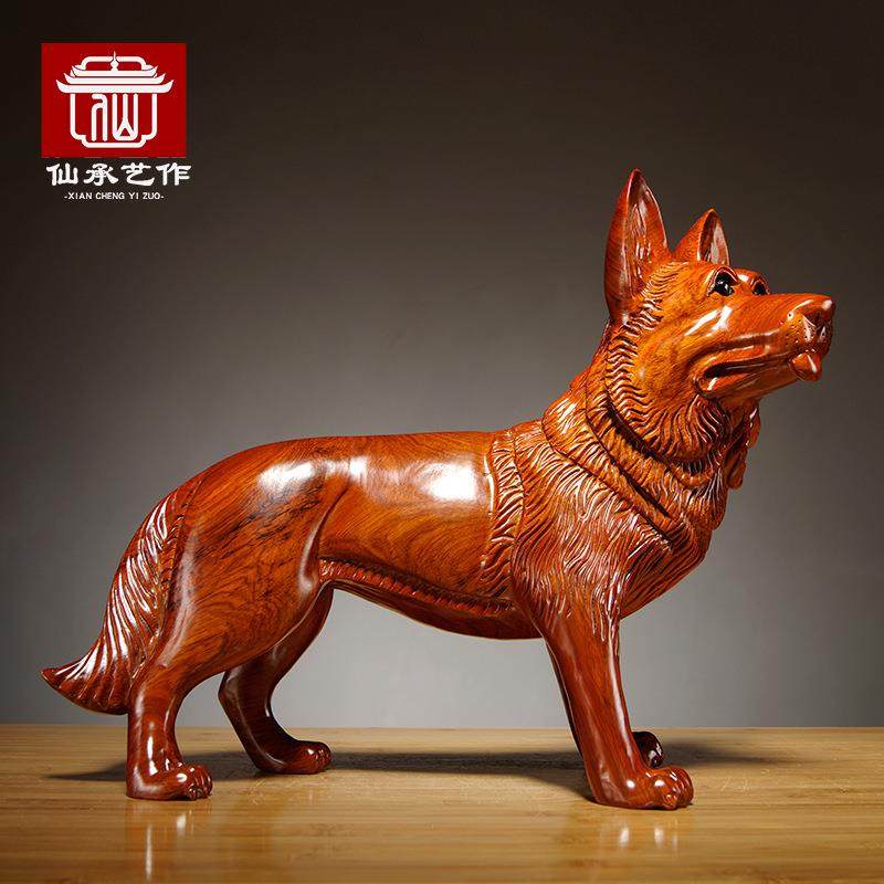 花梨木雕刻狼狗十二生肖狗工艺品摆件家居客厅电视柜店铺装饰摆设,工业油品/胶粘/化学/实验室用品,其他实验室设备,淘宝优惠券,粉丝福利购,淘宝优惠卷