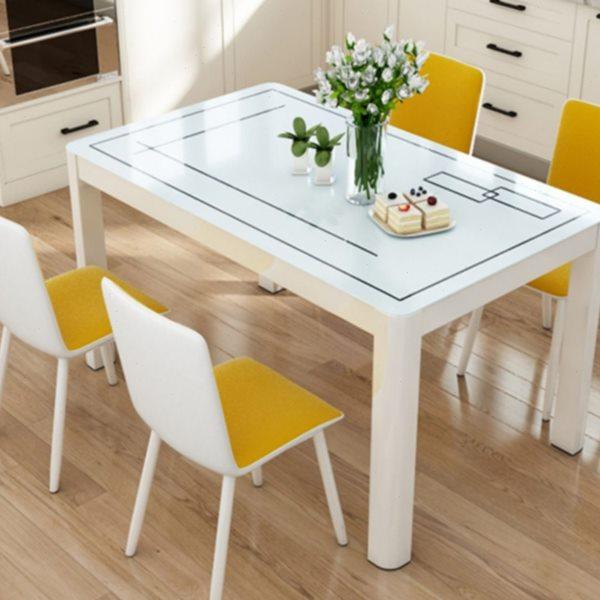 餐桌椅组合家用小户型现代轻奢简约吃饭桌餐桌长方形钢化玻璃桌,住宅家具,玻璃餐桌,淘宝优惠券,粉丝福利购,淘宝优惠卷