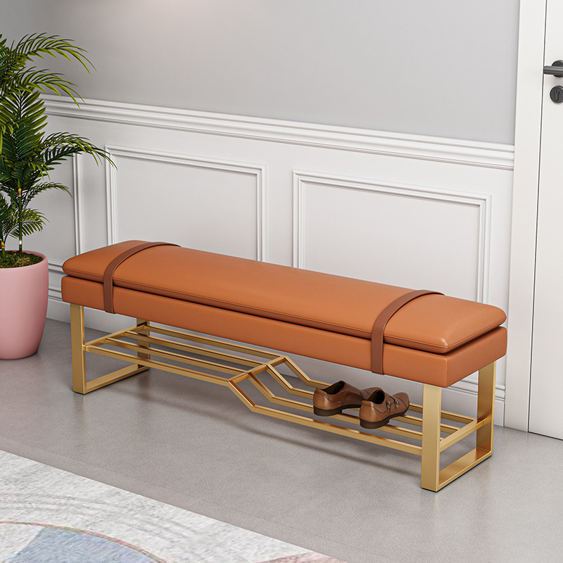 换鞋凳家用门口入户凳北欧穿鞋凳鞋柜收纳鞋架轻奢长凳软包沙发凳