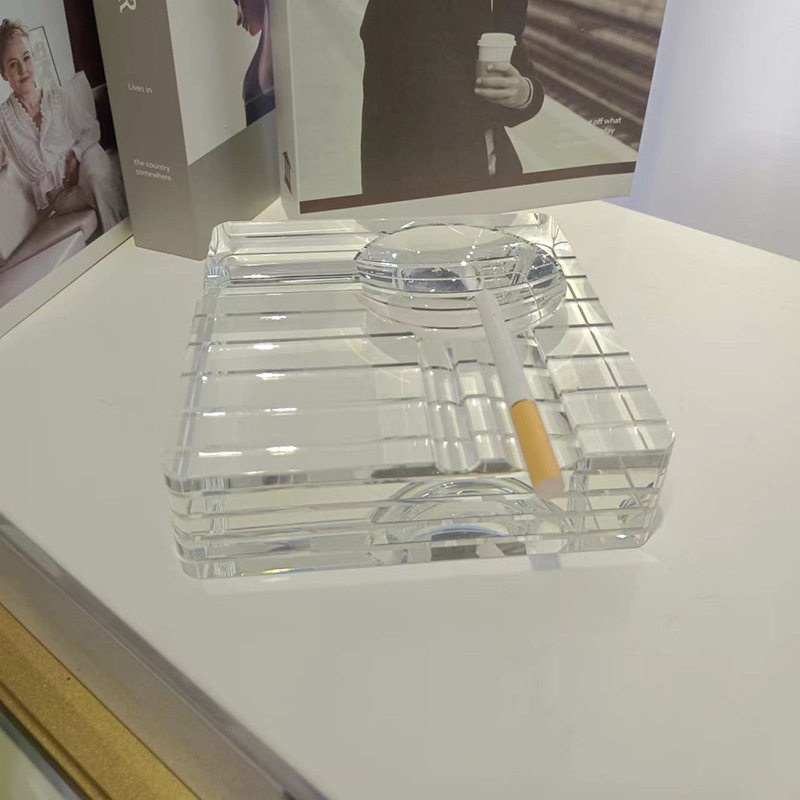 北欧创意时尚水晶烟灰缸个性潮流家用客厅办公室茶几大气奢华轻奢