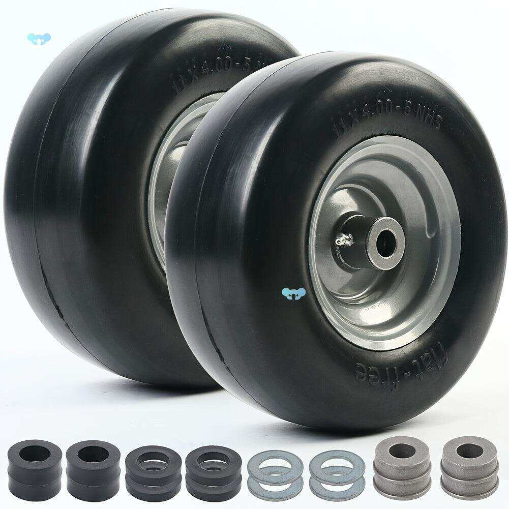 2packs11x4.005''FlatFreeLawnMowerTireAndWheel3/