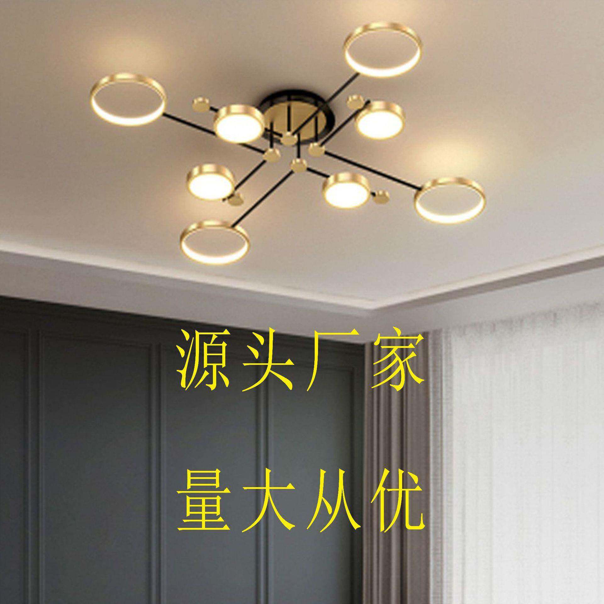 北欧现代简约吊灯4头6头8头客厅高级感吸顶灯高档大厅卧室灯