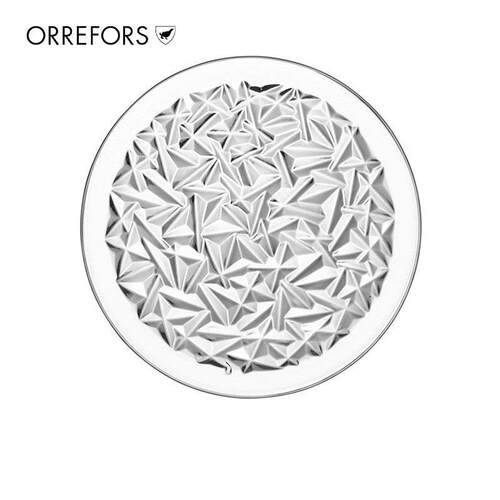 Orrefors进口手工水晶玻璃盘家用Carat北欧创意水果沙拉碟盘轻奢