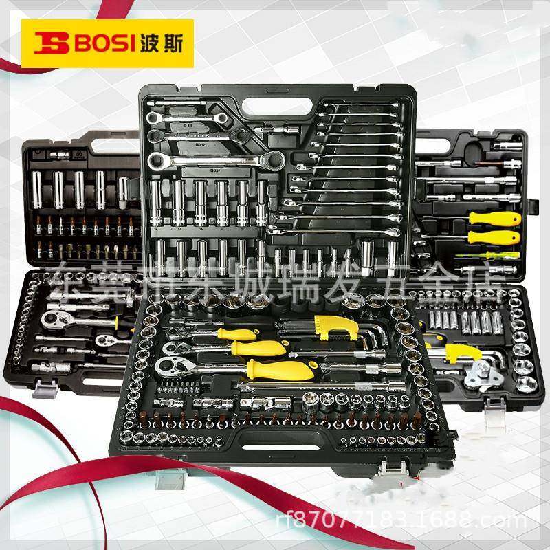波斯汽修组合套装工具专业汽保车载123/150件套筒汽车维修套装组