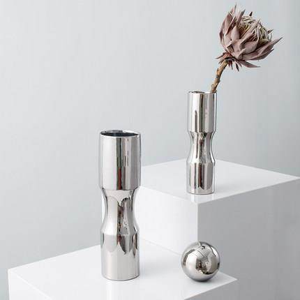 轻奢陶瓷银色花瓶摆件样板房售楼处客厅电视柜餐桌家居软装饰品,机械设备,其他机械设备,淘宝优惠券,粉丝福利购,淘宝优惠卷