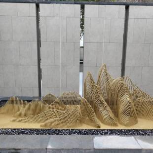 城市园林异形群山摆件不锈钢山景户外创意景观雕塑