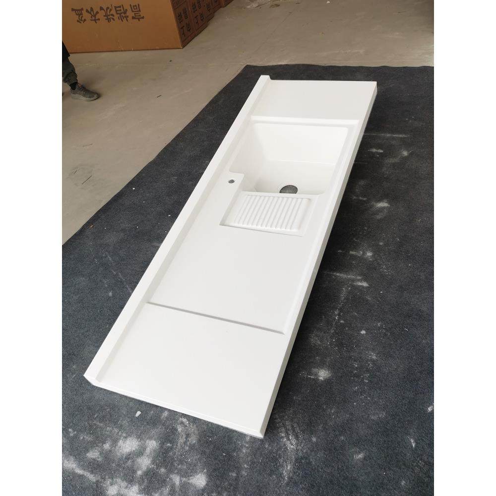 阳台洗衣盆一体式带搓衣板洗衣柜台盆洗衣槽切角可订洗衣池台新品