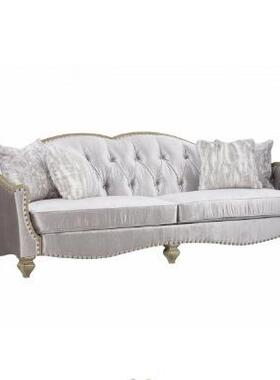 新款美式实木沙发轻奢小户型三人客厅家用别墅出租屋民舍布艺沙发