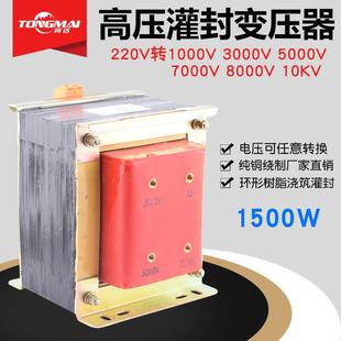 单相高压变压器220V转10000V5000V升压变压器1500W树脂灌封浇筑