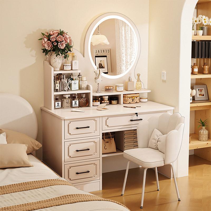 梳妆台卧室简约现代2025年新款小户型床尾收纳斗柜一体书桌化妆桌