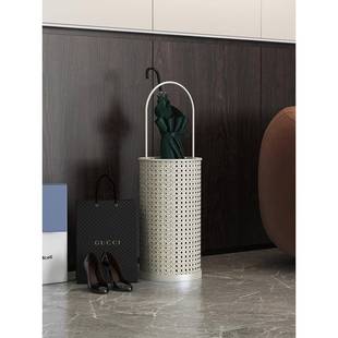 丹麦YIDAN创意藤编雨伞桶收纳架金属家用门口商用大堂放伞雨伞