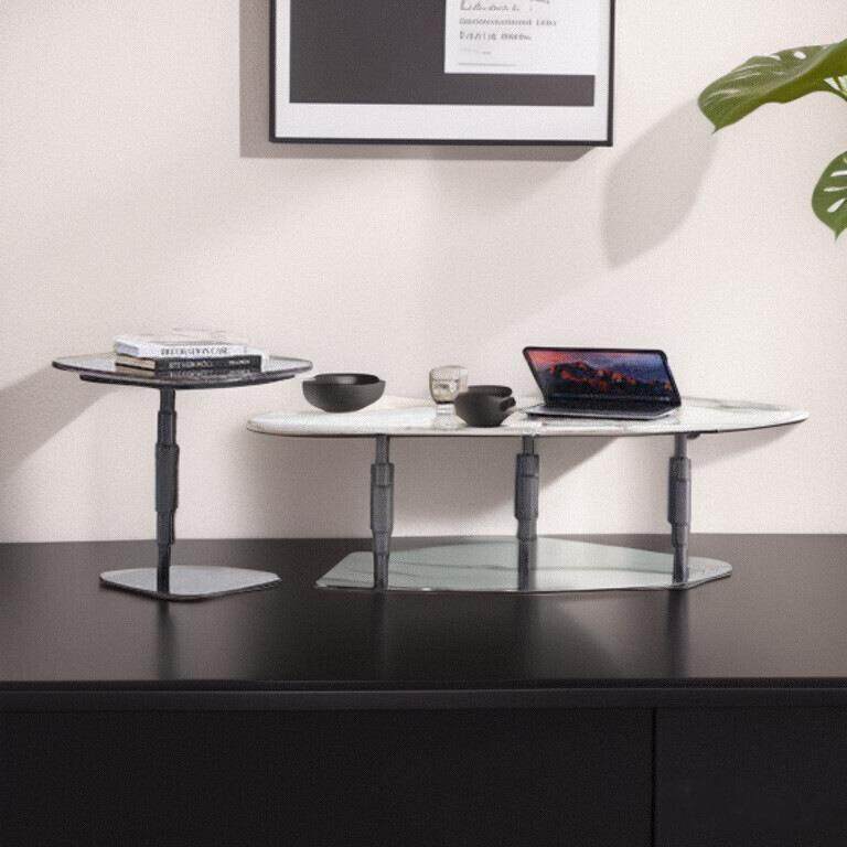 格伦雅意式极简大理石茶几边几组合家用设计师款大小异型茶几