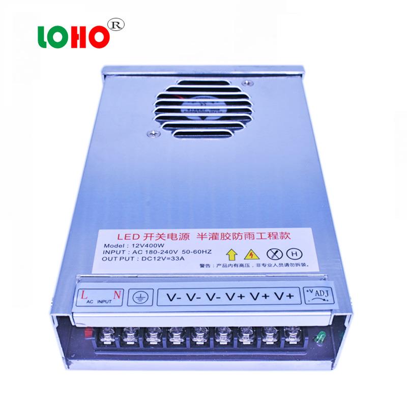 24V12V400W超薄灌胶防水电源12V24V36V400WLED发光字防雨防潮电源