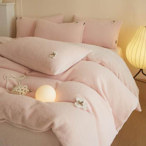 2025新款260克加厚全消光糯米绒阳光绒加厚保暖四件套床单那被套