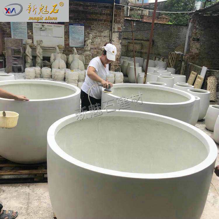GRC艺术花坛 特大号高强水泥装饰花钵 建筑景观设计市政户外花盆