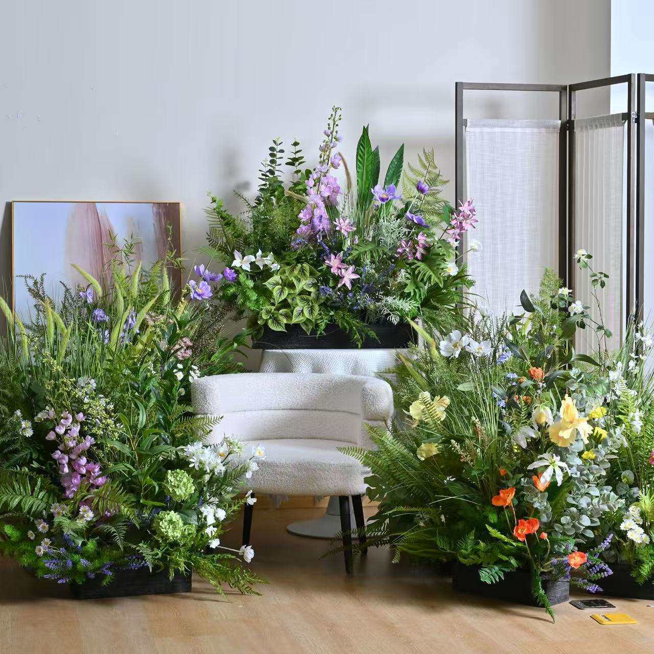 假花仿真花摆设客厅绿植造景花艺高档仿生花草丛植物布置装饰摆件