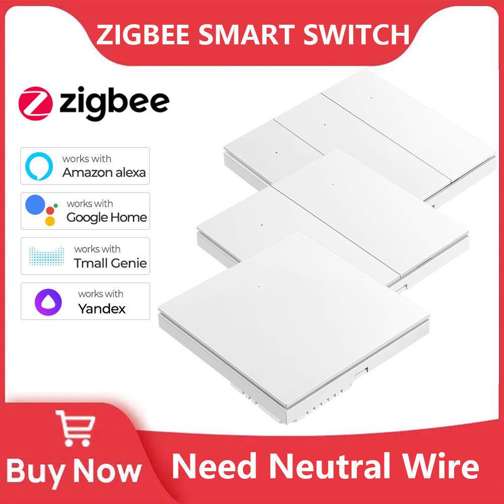 Zigbee网关智能墙壁按键开关AC100-240V与Google Home Alexa兼容