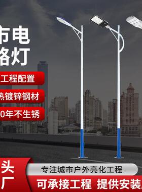 新款LED市电户外新农村6米道路照明灯照明市政道路工程款路灯头