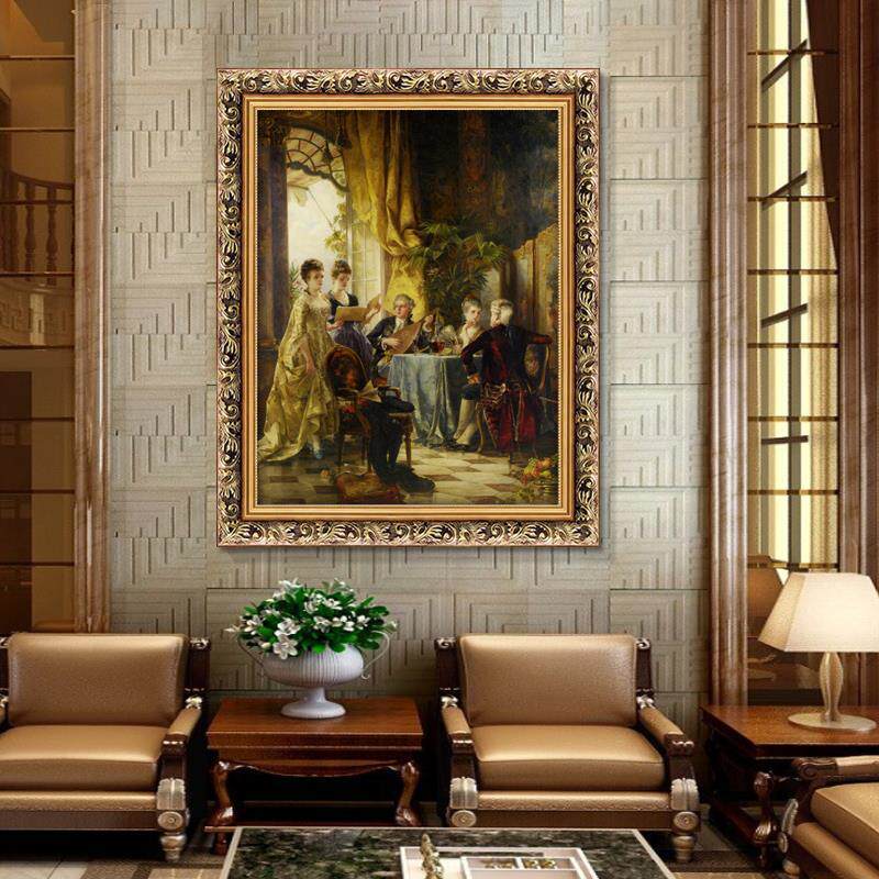 欧式油画西方宫廷人物装饰画玄关走廊卧室壁画酒店挂画KTV包房画
