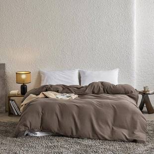 简约日式 A类双层纱纯棉被套单件纯色全棉被罩单双人民宿床上用品