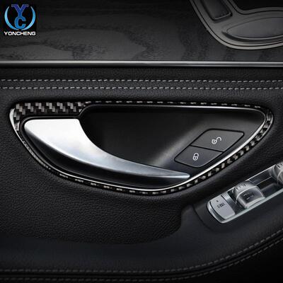 适用于奔驰C200LC180GLC260300车门内拉手装饰C级W205碳纤维内饰