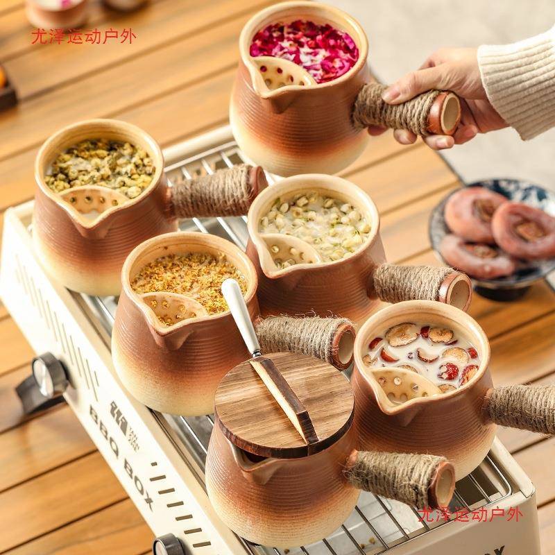 尤泽烤奶茶罐煮茶壶陶壶陶罐套装家用器具全套罐罐茶围炉煮茶专用