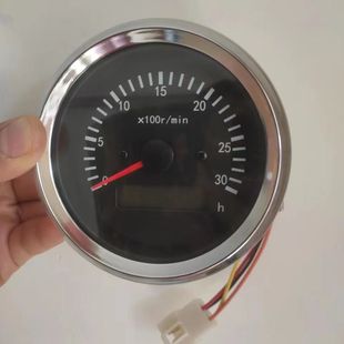 转速表车用黑底指针数显发动机计时表接发电机可调速比或飞轮齿数