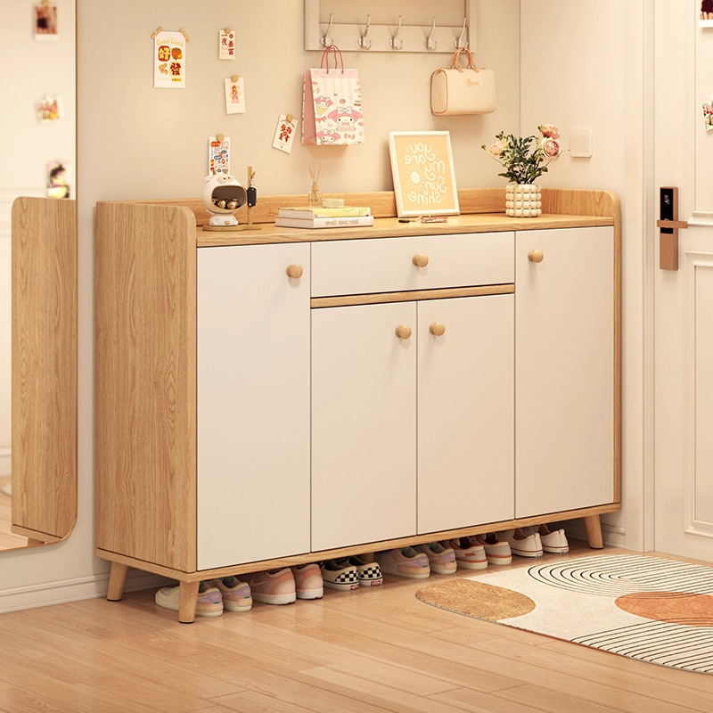 实木鞋柜家用门口新款2025收纳柜一体靠墙储物柜入户室内玄关鞋架