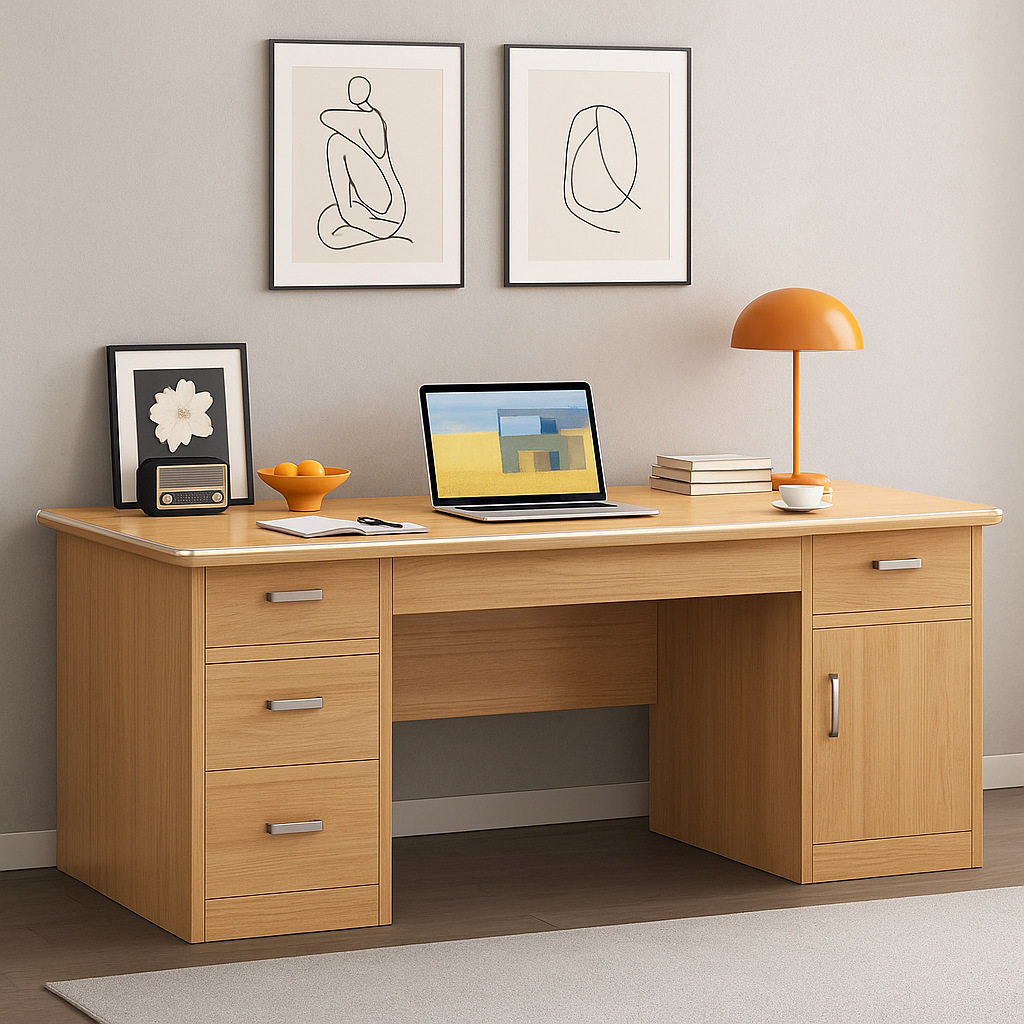 电脑桌台式家用卧室书桌学生学习写字桌简易工作台带抽屉办公桌子