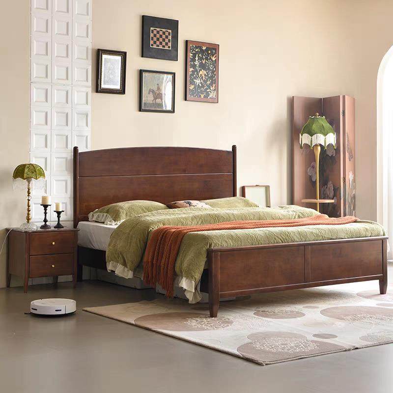 2024年新款实木1.8米1.5m双人现代简约卧室家具复古一米八婚床