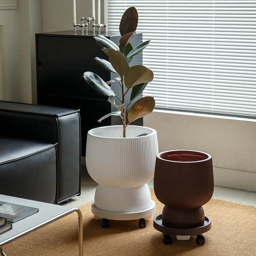 北欧简约设镁MP22020泥花阳台室内ins风落地装盆饰植盆现代家居计