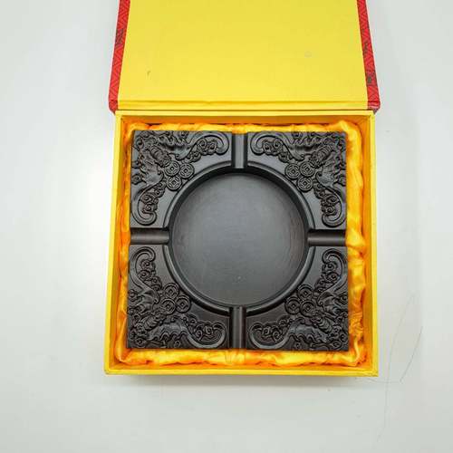 黑檀木缸烟客创厅意家用摆件烟缸g中式复古雕刻实烟缸木烟灰缸loo