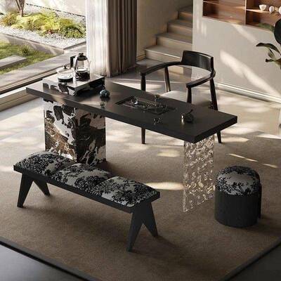 GYA茶桌简轻代实木阳台约桌椅组合家现用小户型奢小型泡HEV茶茶台