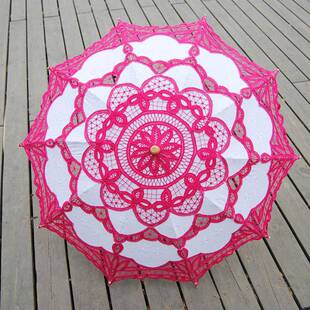 花边新娘蕾丝伞婚庆木柄婚礼工艺创984806意伞木柄直杆摆件影装摄