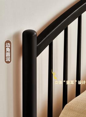 my北欧黑色复古美式纯实木床1米35双米公人1.8WUH现简代约1.5m储