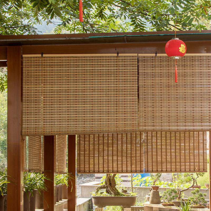 户外竹帘卷帘窗帘油竹片帘卷竹子帘子遮JOS阳竹高遮光帘漆子