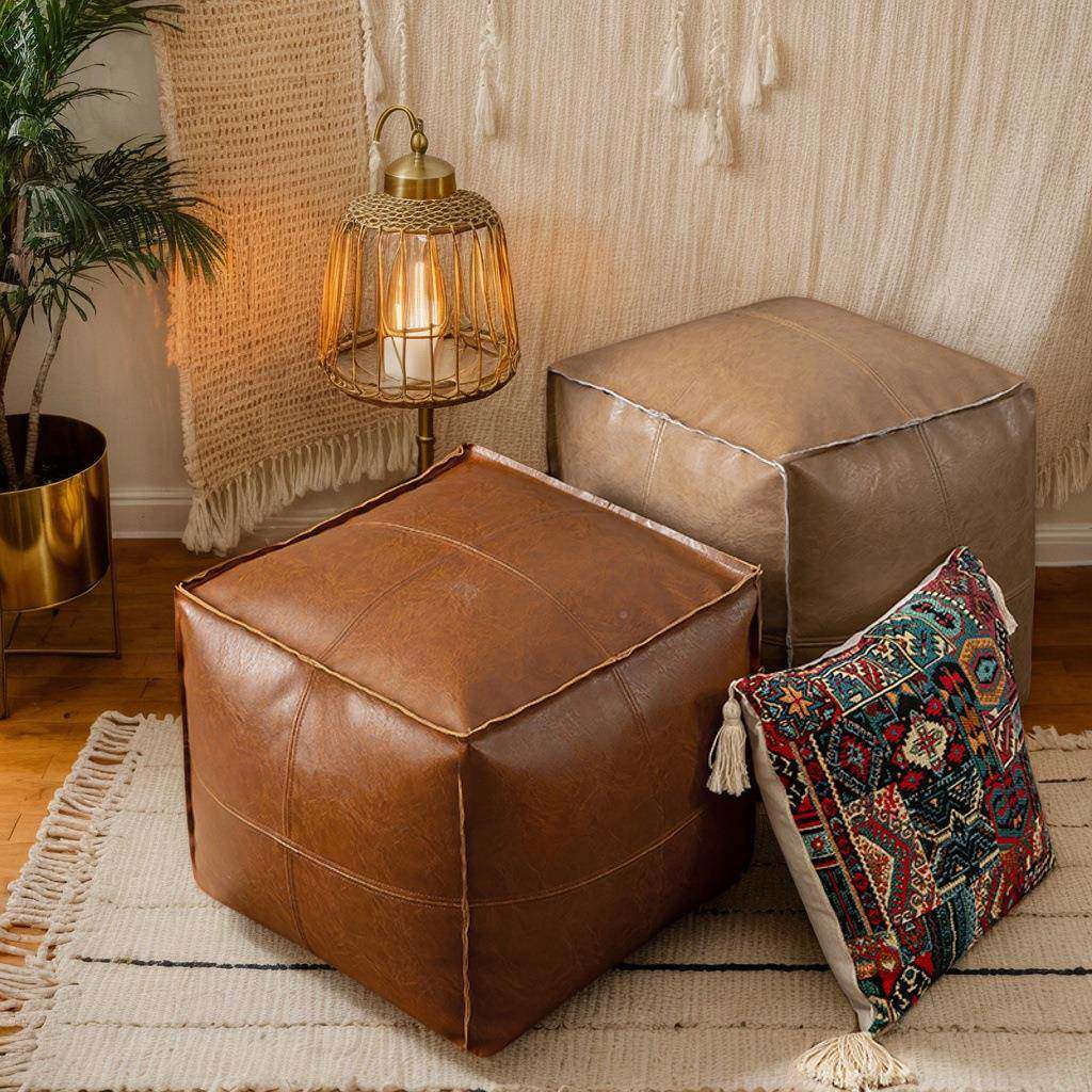 革四宫皮格凳免洗沙发脚踏门口换鞋坐四宫格米垫套榻榻坐垫蒲团久