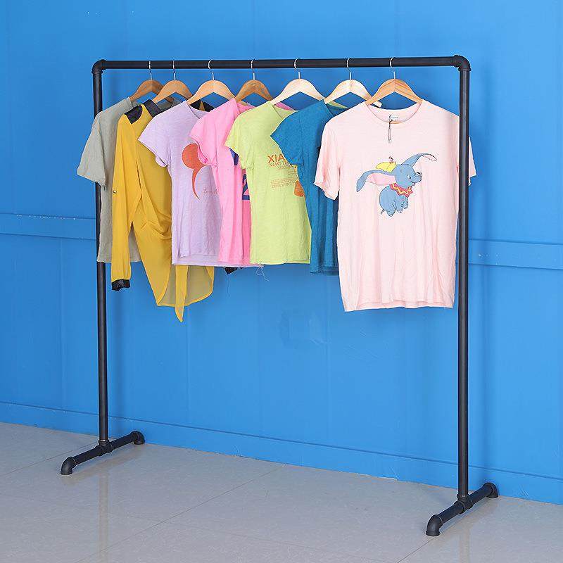式2qmWUBcj立式衣服装展示水管晾衣架单杠简落地儿童装易中岛挂衣