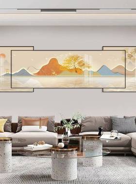 福禄轻奢客发厅饰画档沙背装景墙挂高画大气山HS-00514水风景办公