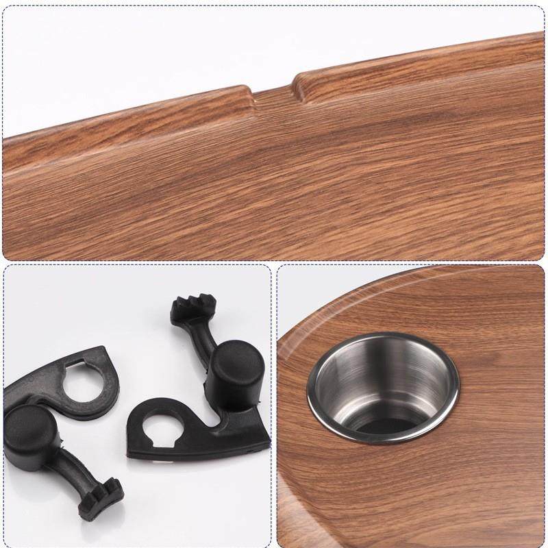 船用五用金配件不游艇可棕木纹【船茶水桌锈圆形咖啡桌调节桌面支