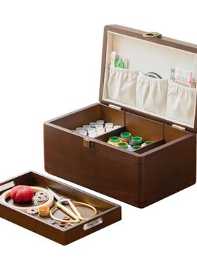 用针线盒tb-61618刺绣手工针diy婚缝纫家工具套装线收纳盒实木嫁