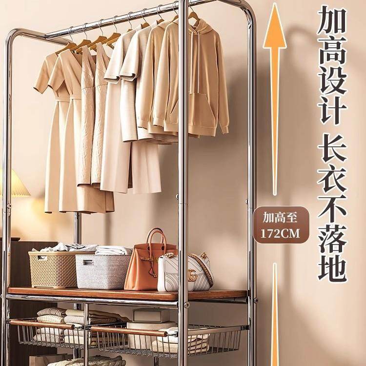 中古风地卧多种室落挂衣架家用复客衣帽架可古移动床边晚厅上放衣