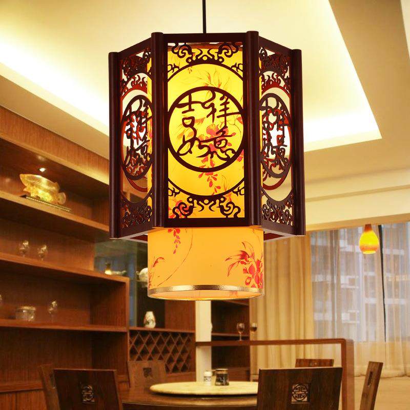 中式吊灯复皮古木艺33557仿古过道走小楼梯吧台门厅羊灯廊笼中国