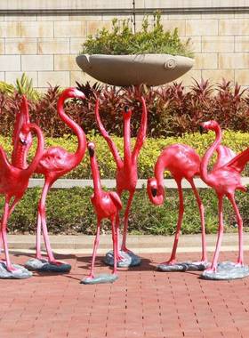 仿真烈鸟摆件户外玻璃钢RBB动物雕塑园林火景观小花园水池类装饰