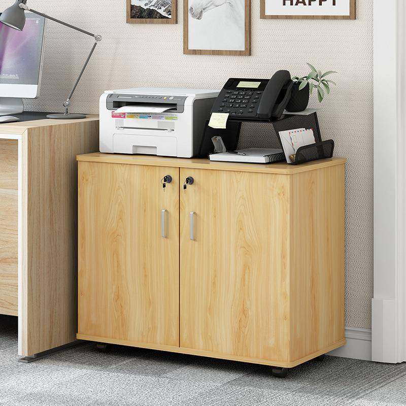 矮柜地桌放S-8边资料文件柜锁双柜开门打印机置收纳柜办带公室储