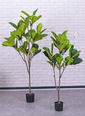 亚马孙热卖仿真RZP叶榕盆栽客厅地落大绿植型盆景室琴内装饰家居